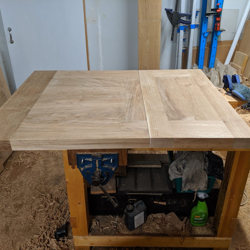 Matching up the table top leaves