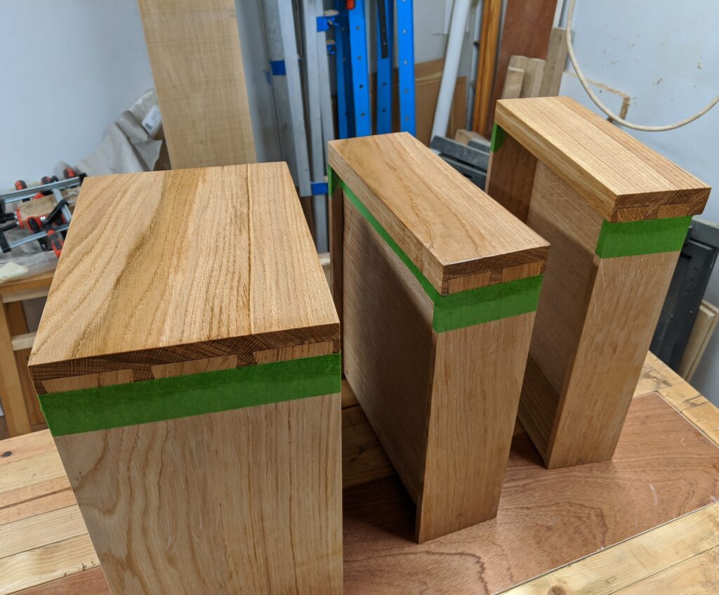 Applying finish to the drawer fronts