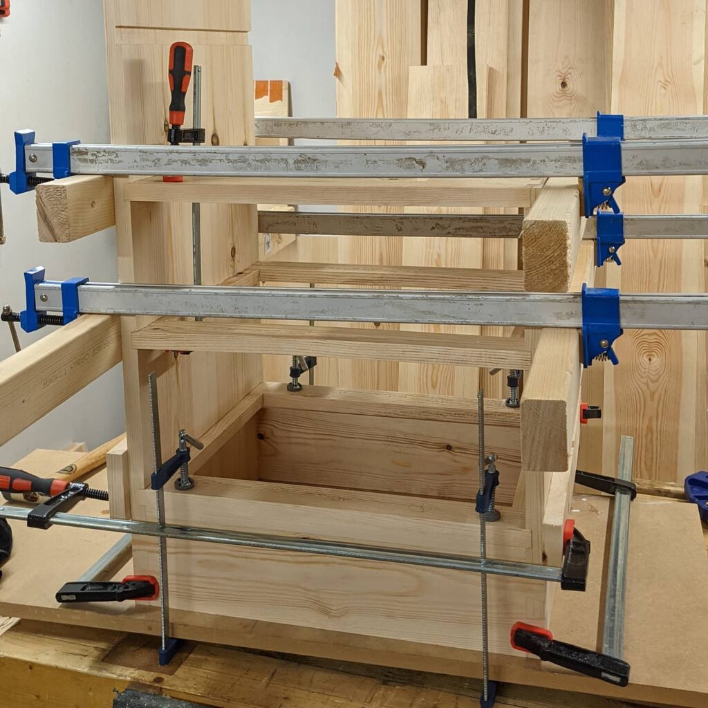 First stage of the glue-up