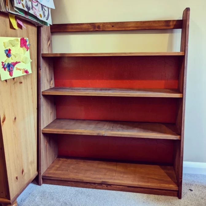Tapered bookcase upcycled from IKEA chest of drawers